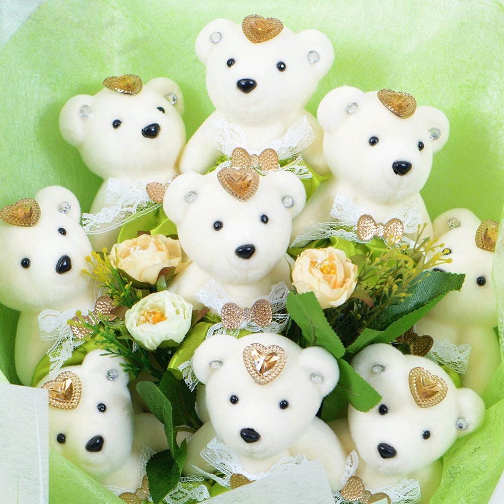 Fresh Green Teddy Bear Bouquet - TEM IMPORTS™