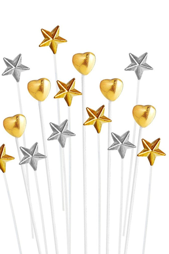 Gold Mini Star Cake Topper - Pack of 5 - TEM IMPORTS™