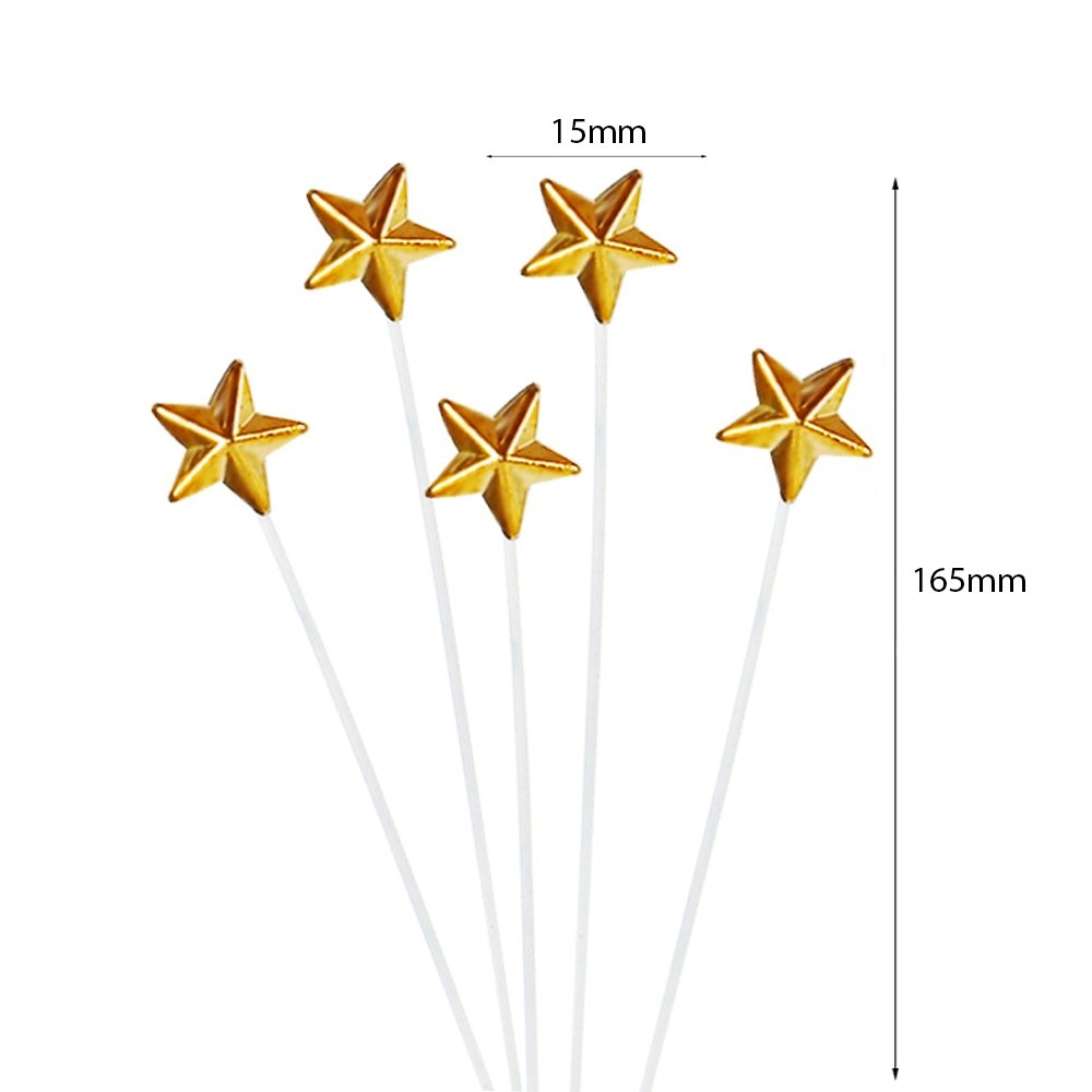 Gold Mini Star Cake Topper - Pack of 5 - TEM IMPORTS™