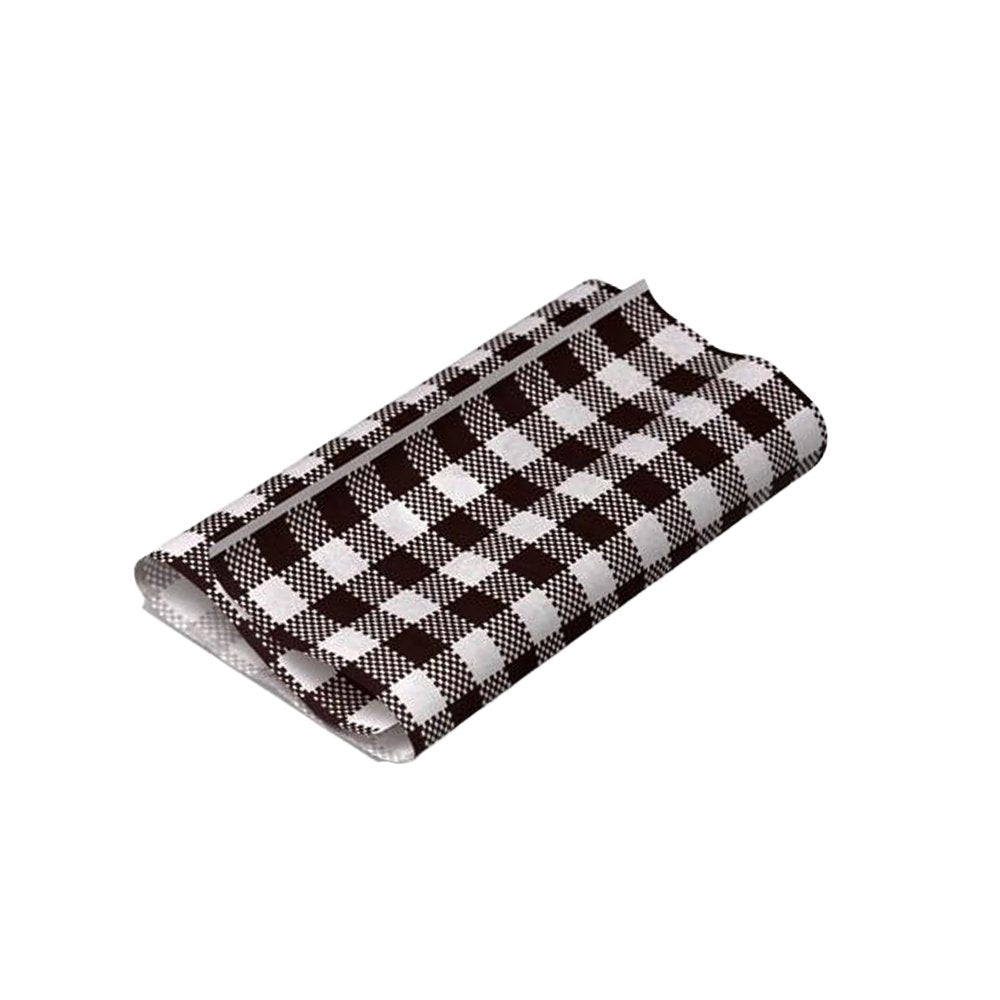 GP Gingham Black Food Wrapping Paper 300x190mm - 200/PK