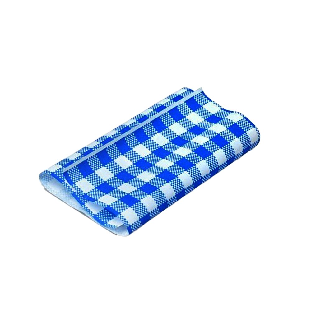 GP Gingham Blue Food Wrapping Paper 300x190mm - 200/PK