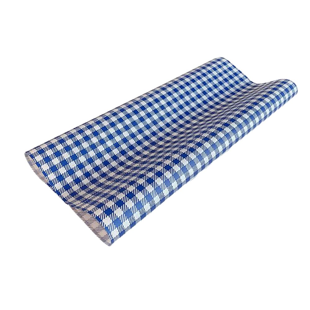 GP Gingham Blue Food Wrapping Paper 400x330mm - 200/PK