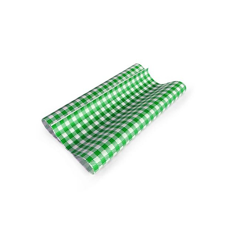 GP Gingham Green Food Wrapping Paper 300x190mm - 200/PK