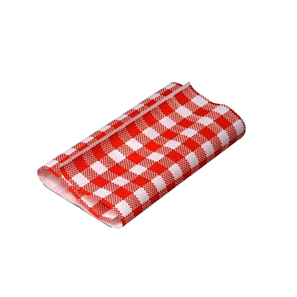 GP Gingham Red Food Wrapping Paper 300x190mm - 200/PK