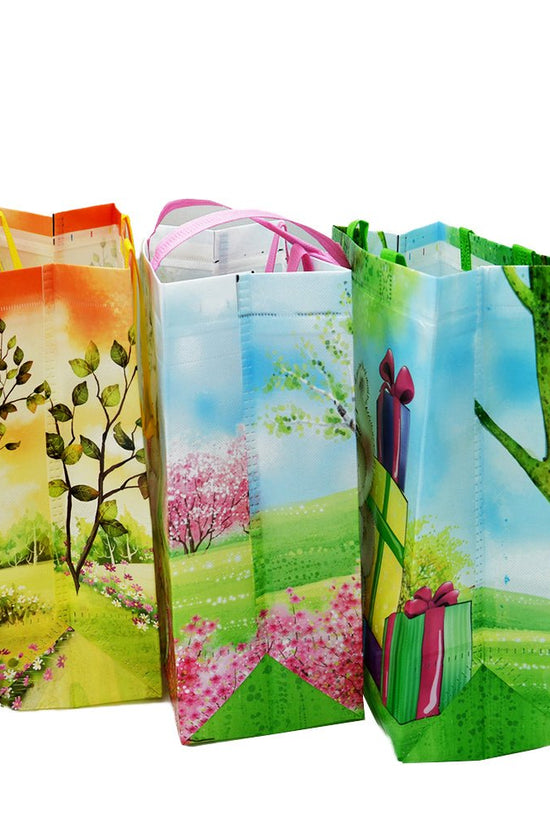 Green Small Bear Coated Non Woven Bags - Pk10 - TEM IMPORTS™