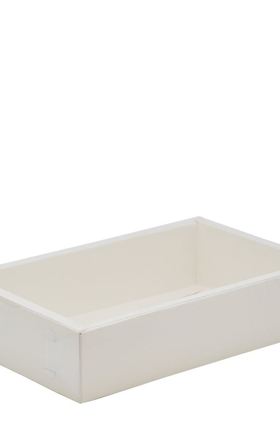 Small Rectangular White Paper Box With Clear Lid H70 - Pack of 25