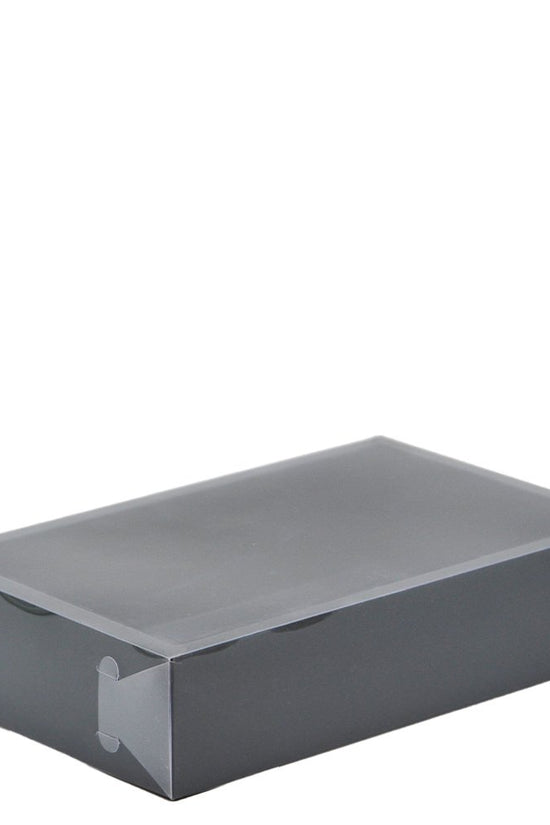 Small Rectangular Black Paper Box With Clear Lid H60 - Pack of 25