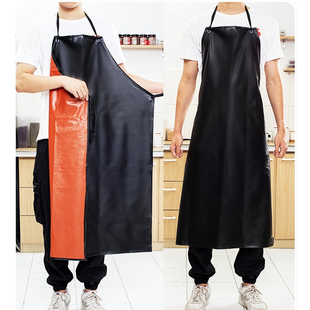 Heavy Duty PVC Bib Apron - Large Black - TEM IMPORTS™