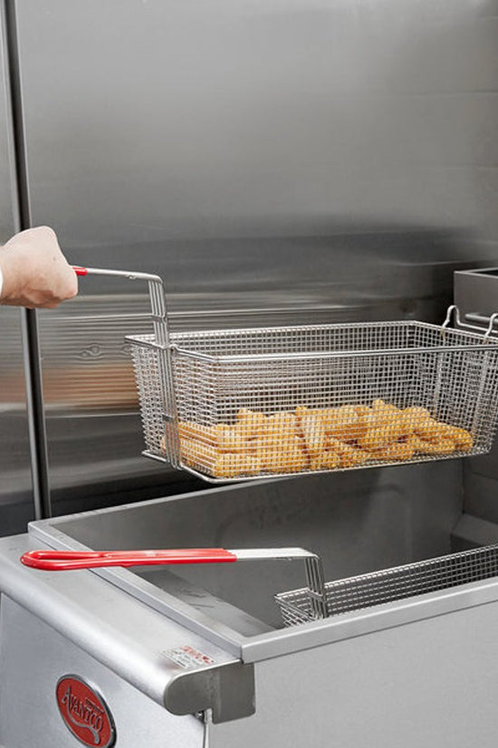 KH Classic Chef Fry Basket Rectangle With Red PVC Handle - TEM IMPORTS™