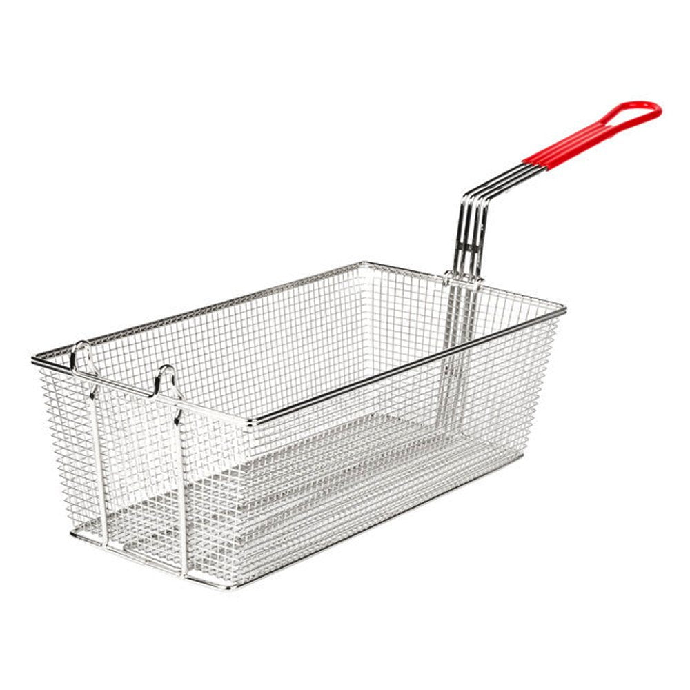 Fry Basket Rectangle With Red PVC Handle