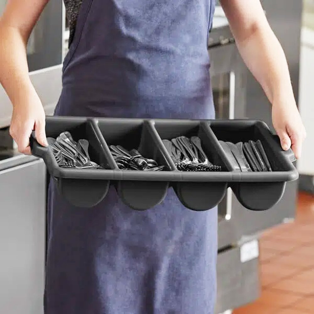 KH Classik Chef Cutlery Box 4 Compartment - Black - TEM IMPORTS™