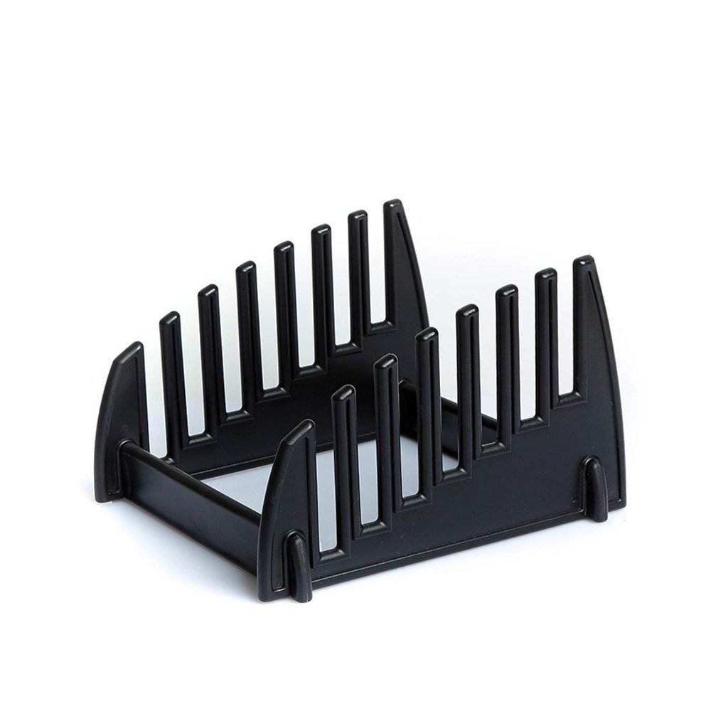 6 Slots PP Plastic Cutting Board Rack - Black