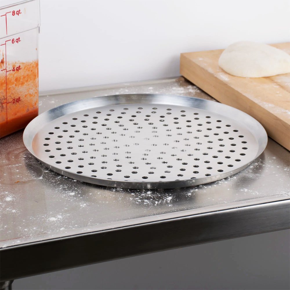 KH Pizza Tray Aluminium Perforated Made In Australia - 320mm - TEM IMPORTS™