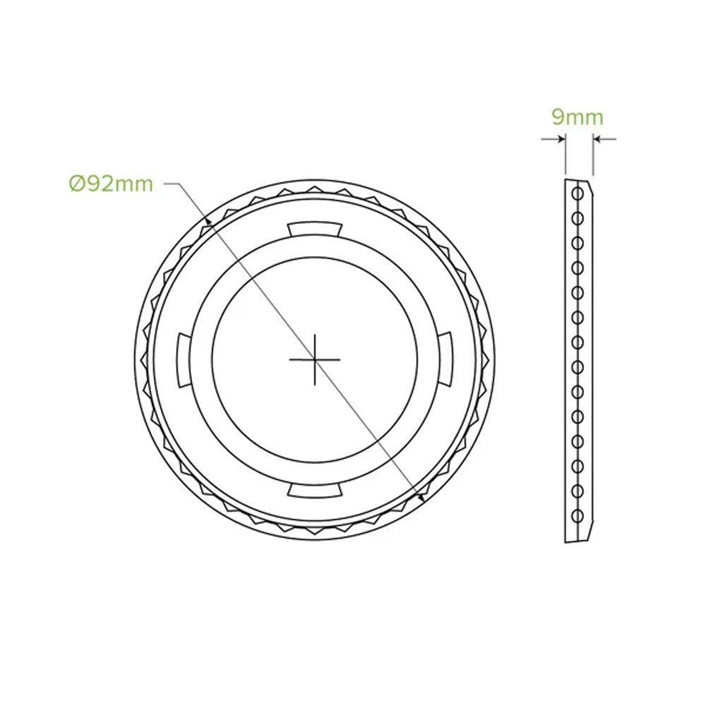 Large (90mm) Clear PET Flat Cold Paper BioCup Lid - 1000/ctn - TEM IMPORTS™