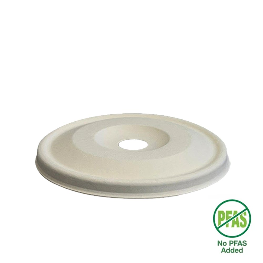 Large (90mm) Plant Fibre Flat Cold Paper BioCup Lid - 1000/CTN - TEM IMPORTS™