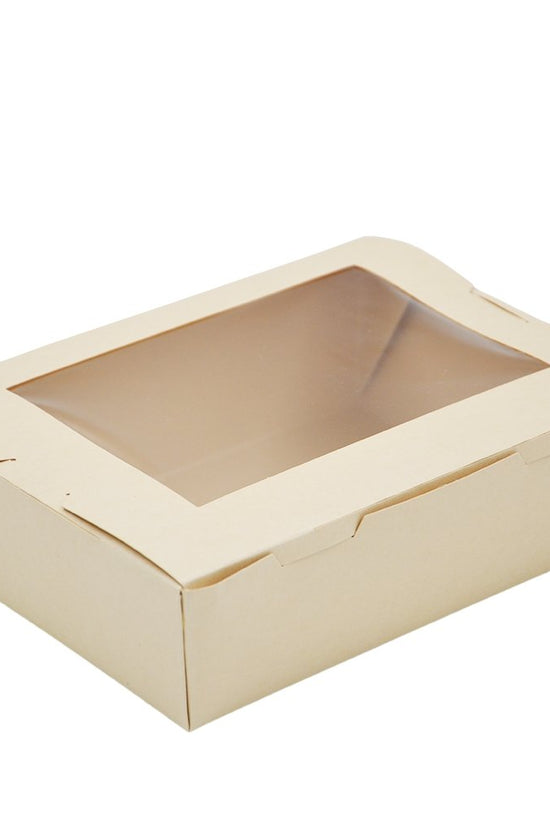 Large Bamboo Paper Lunch Box With PLA Window - 200/CTN
