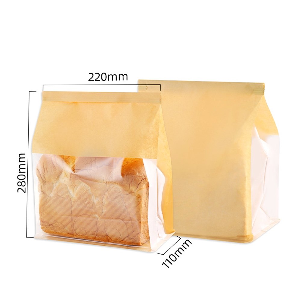 Large Paper Bread Bag Window - Kraft - TEM IMPORTS™