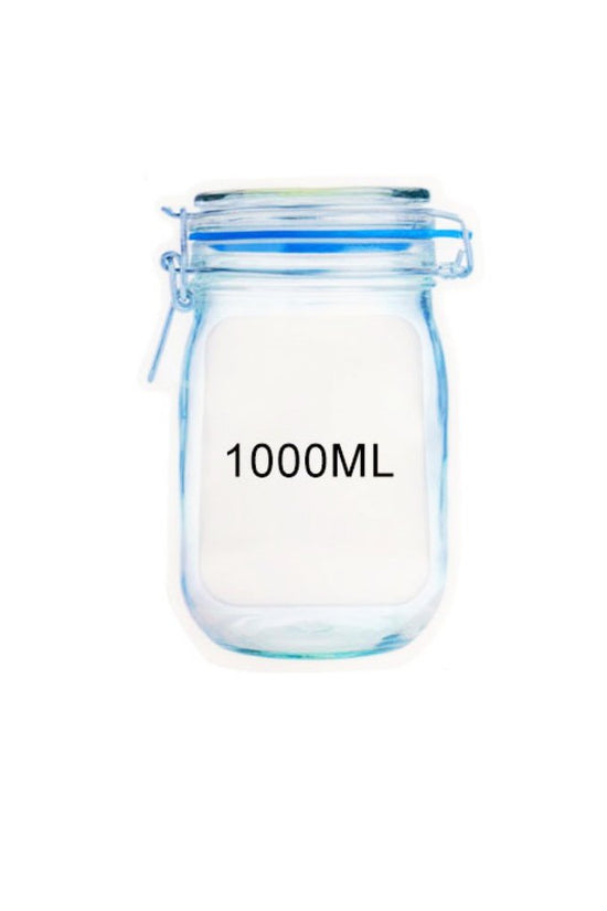 Large Reusable Transparent Jar Imitation Ziplock Bag-Pk10 - TEM IMPORTS™