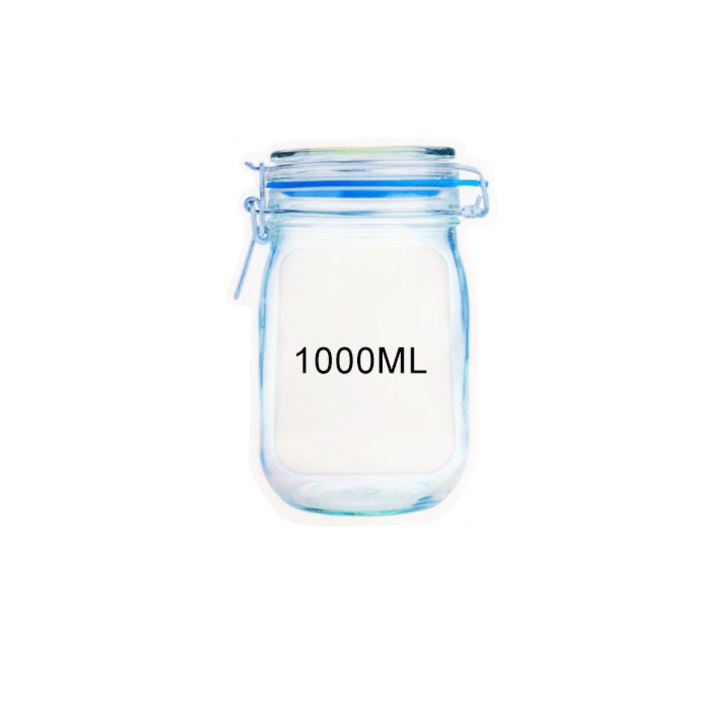 Large Reusable Transparent Jar Imitation Ziplock Bag-Pk10 - TEM IMPORTS™