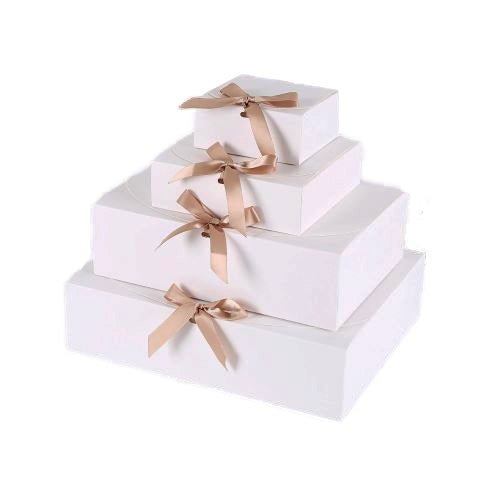 Large Sleek Paper Box With Ribbon - White - TEM IMPORTS™