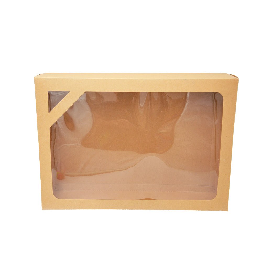 Large Thick Kraft Paper Box With Window Lid - TEM IMPORTS™