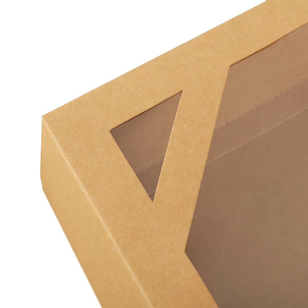 Large Thick Kraft Paper Box With Window Lid - TEM IMPORTS™