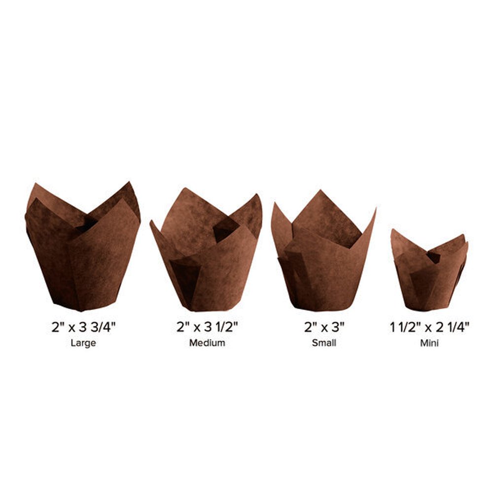 Large Tulip Muffin Wrap: Brown - Pack 250 - TEM IMPORTS™