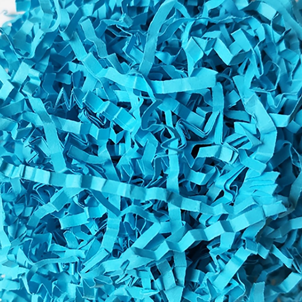 Light Blue Crinkle Paper Shreds Fillers - 250gr Bag - TEM IMPORTS™