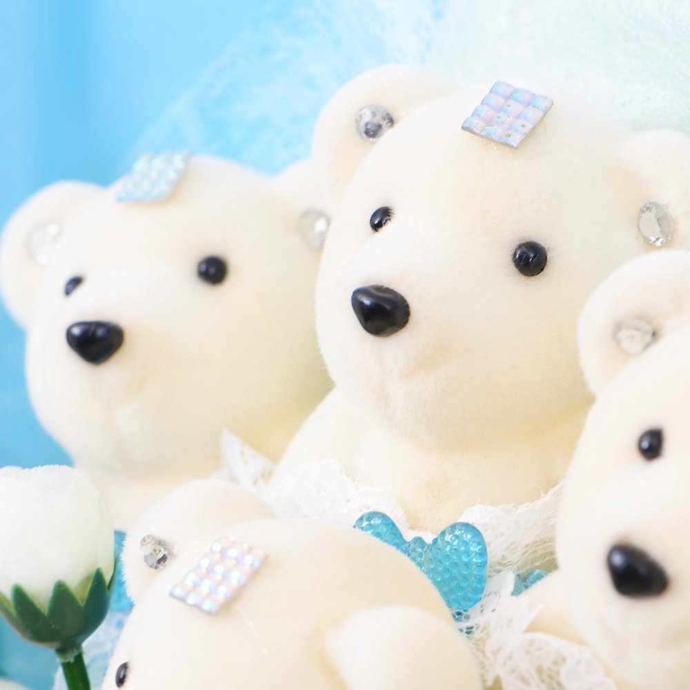 Light Sky Blue Teddy Bear Bouquet - TEM IMPORTS™