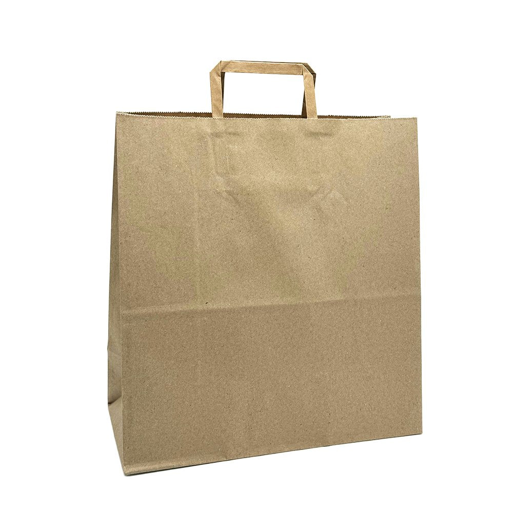 Medium Brown Kraft Flat Paper Bag Handle - TEM IMPORTS™