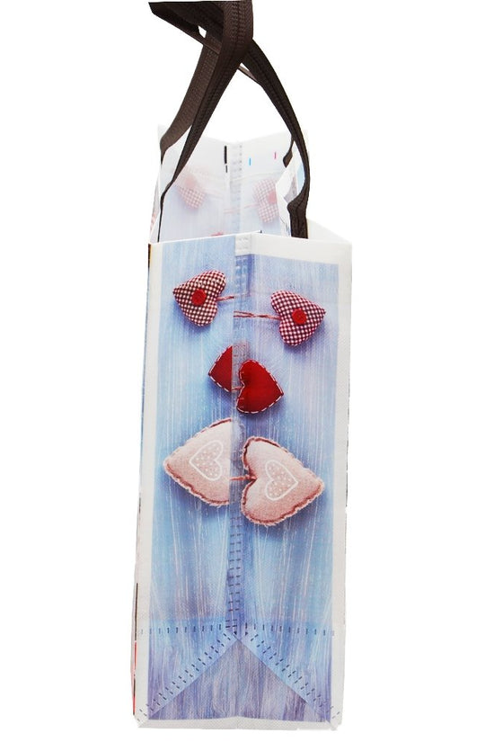 Medium Love Hearts Coated Non Woven Bags - Pk10 - TEM IMPORTS™