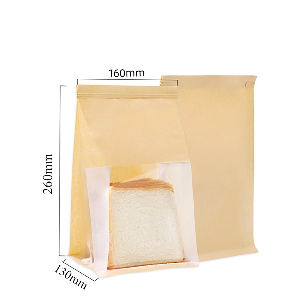 Medium Paper Bread Bag Window - Kraft - TEM IMPORTS™