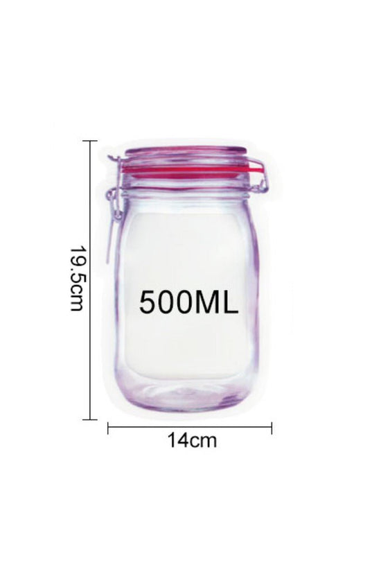 Medium Reusable Transparent Jar Imitation Ziplock Bag-Pk25 - TEM IMPORTS™