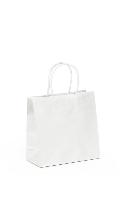 Retail Takeaway White Twisted Handle Paper Bag - Mini