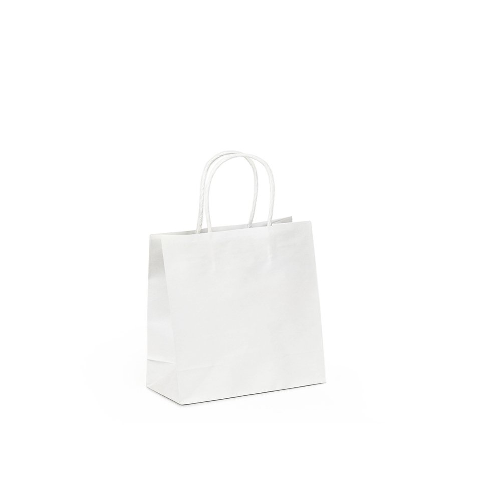 Retail Takeaway White Twisted Handle Paper Bag - Mini