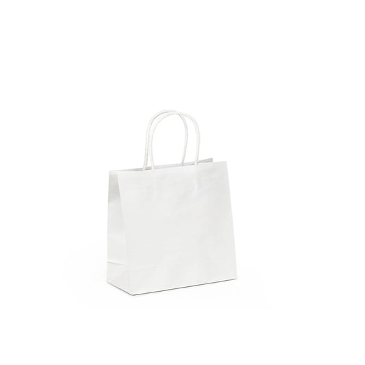 Retail Takeaway White Twisted Handle Paper Bag - Mini