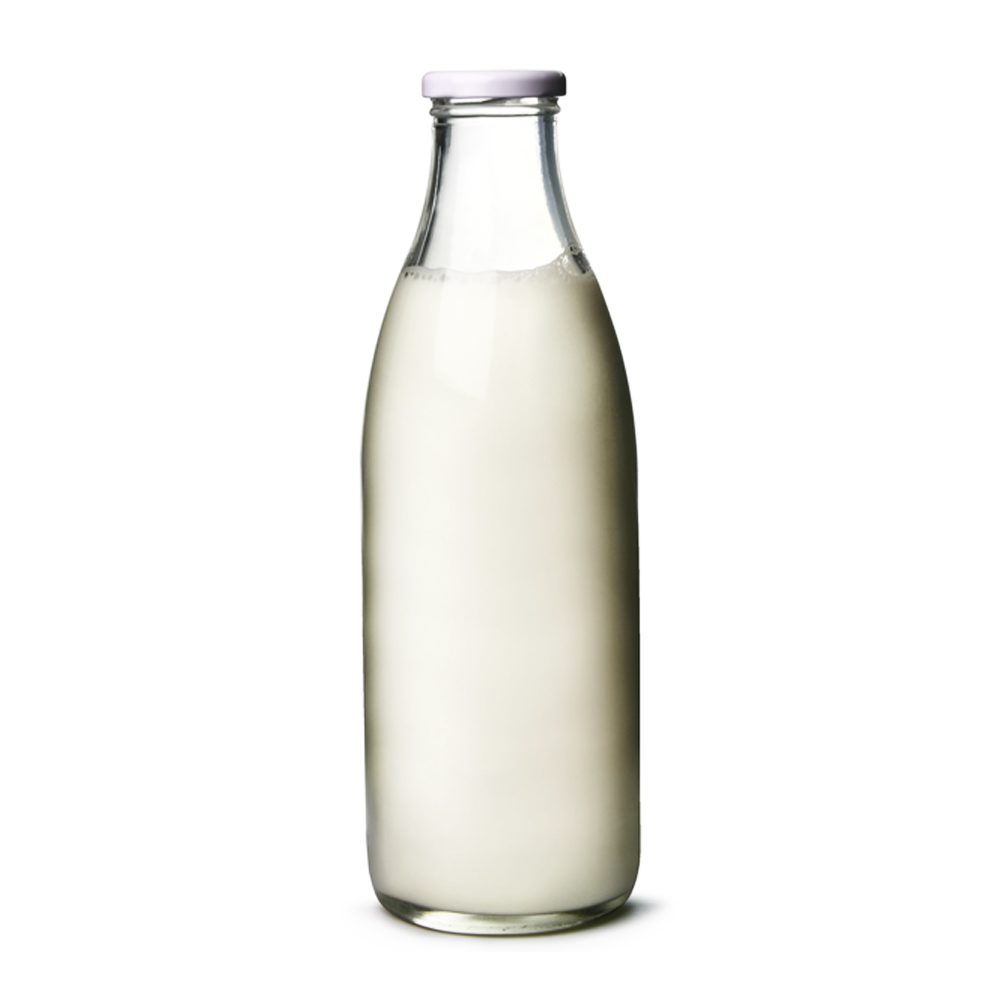 1000mL Vintage Milk Glass Bottle With Metal Cap