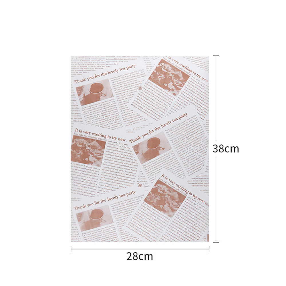 印刷报纸图案食品包装纸 360x260mm - 100/PK
