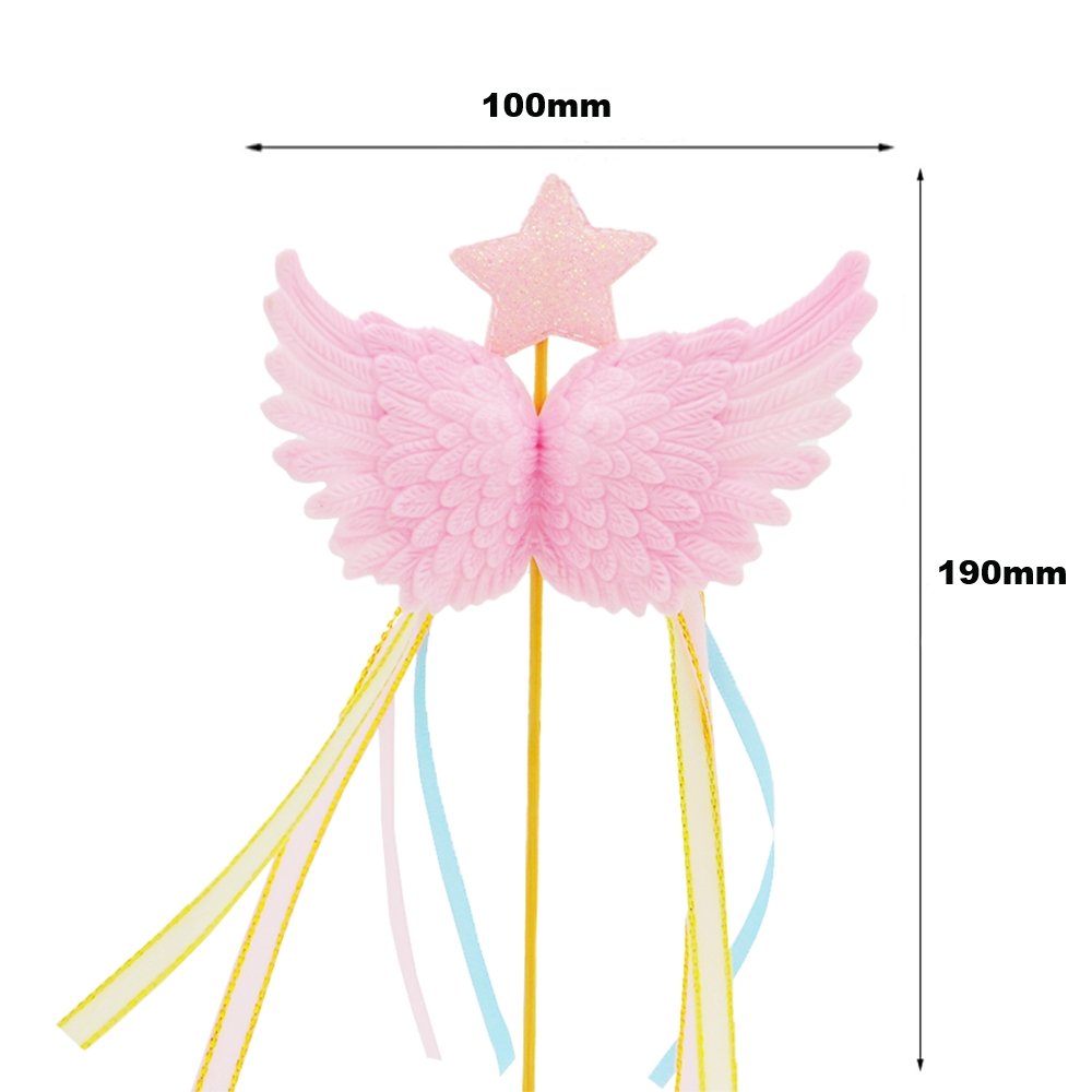 Pink Angel Wing With Star Cake Topper - TEM IMPORTS™