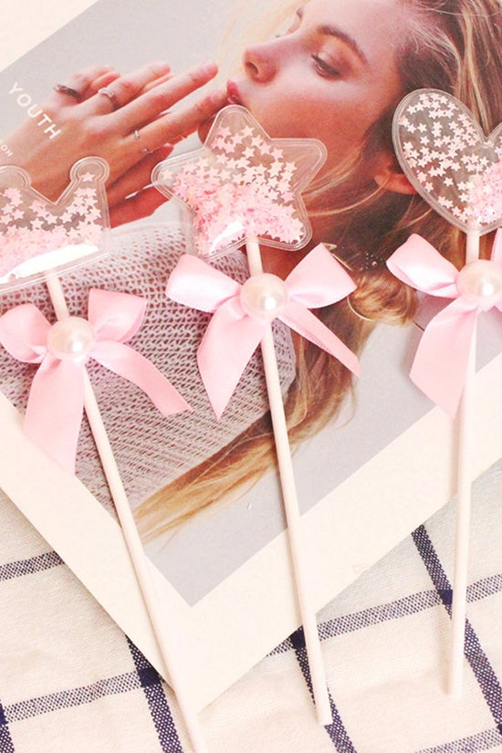 Pink Pillow Crown With Bow Cake Topper - TEM IMPORTS™