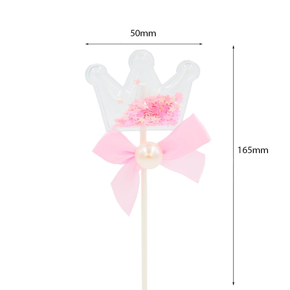 Pink Pillow Crown With Bow Cake Topper - TEM IMPORTS™