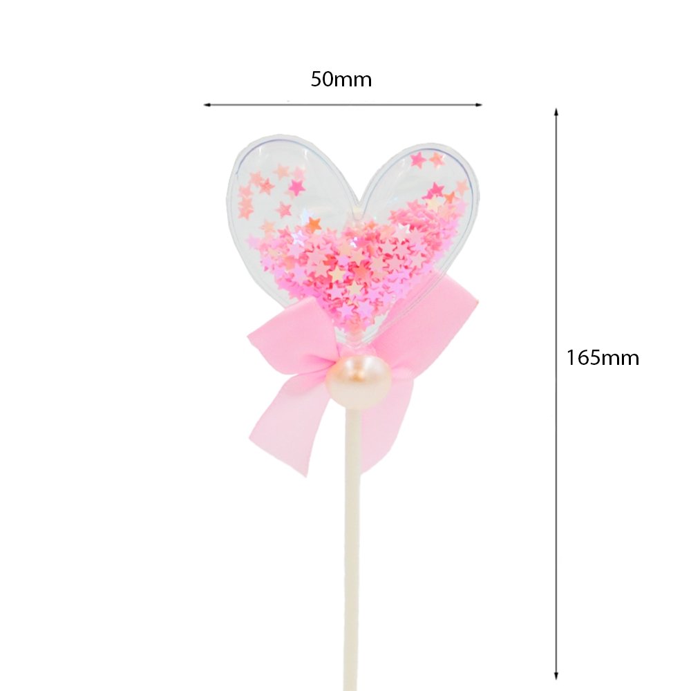 Pink Pillow Heart With Bow Cake Topper - TEM IMPORTS™