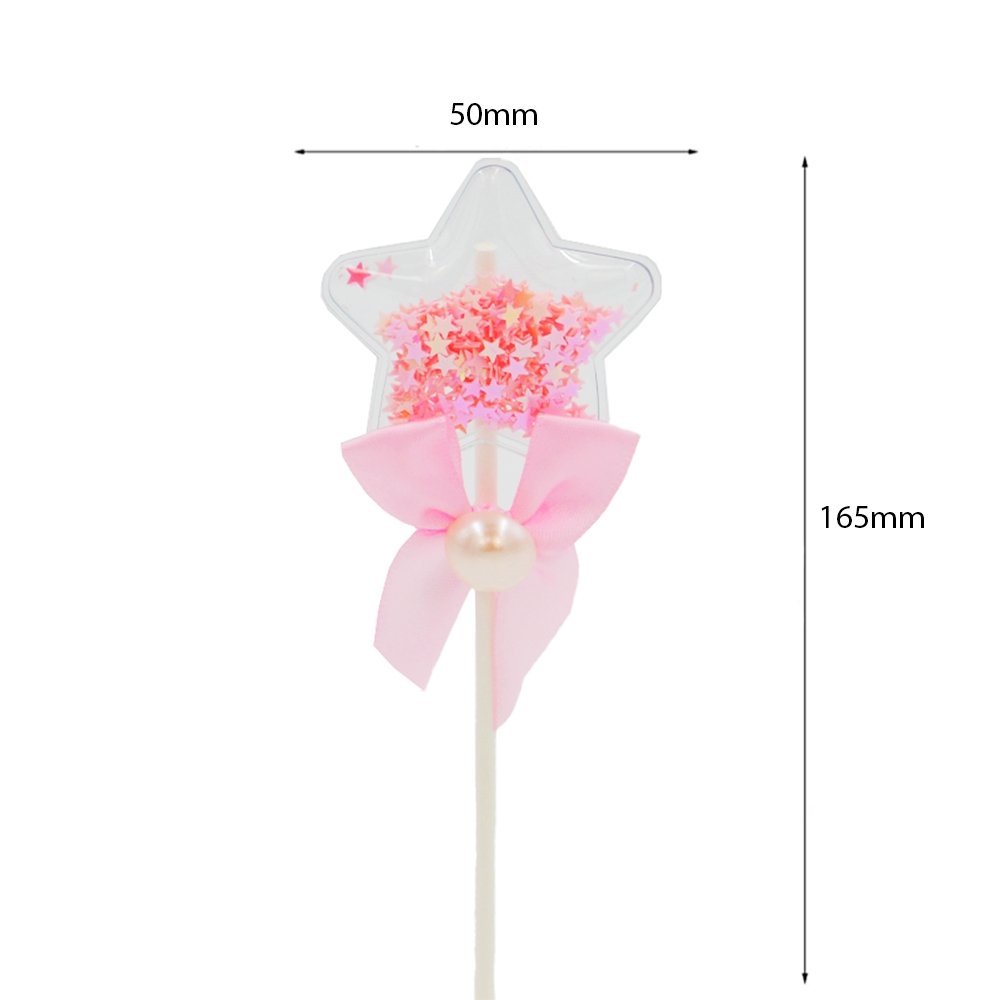 Pink Pillow Star With Bow Cake Topper - TEM IMPORTS™