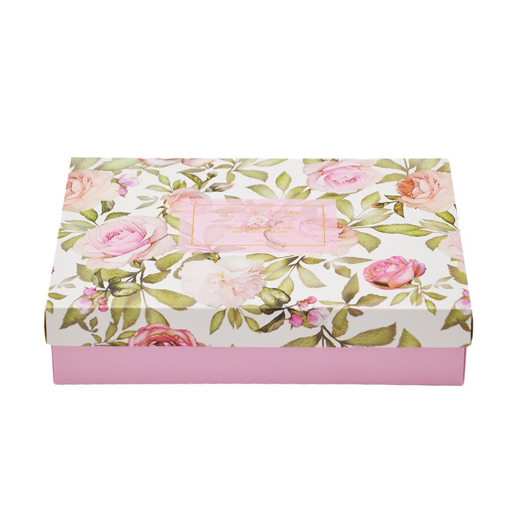 Pink Roses Pattern Rectangle Paper Box - TEM IMPORTS™