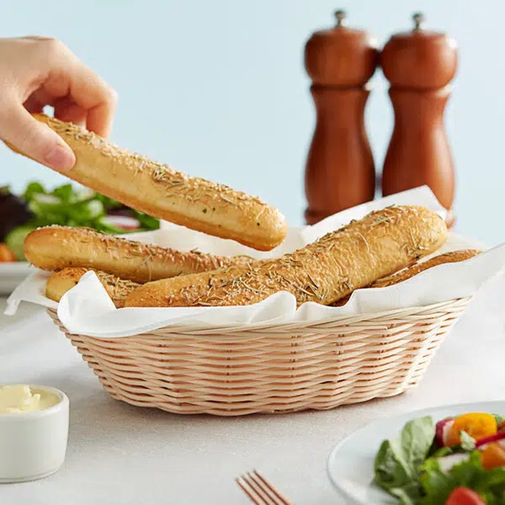 Plastic Rattan Bread Basket Oval - 230mm - TEM IMPORTS™