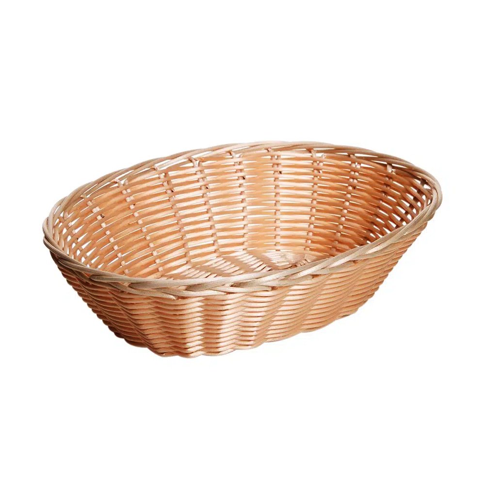 Plastic Rattan Bread Basket Oval - 230mm - TEM IMPORTS™