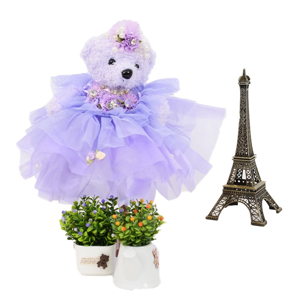 Princess Teddy Bear - Purple Lavender Double Layer Dress - TEM IMPORTS™