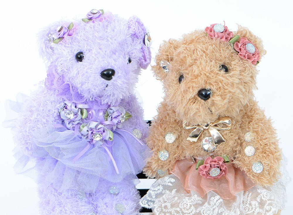 Purple Lavender & Diamond Rose Teddy Bear - TEM IMPORTS™