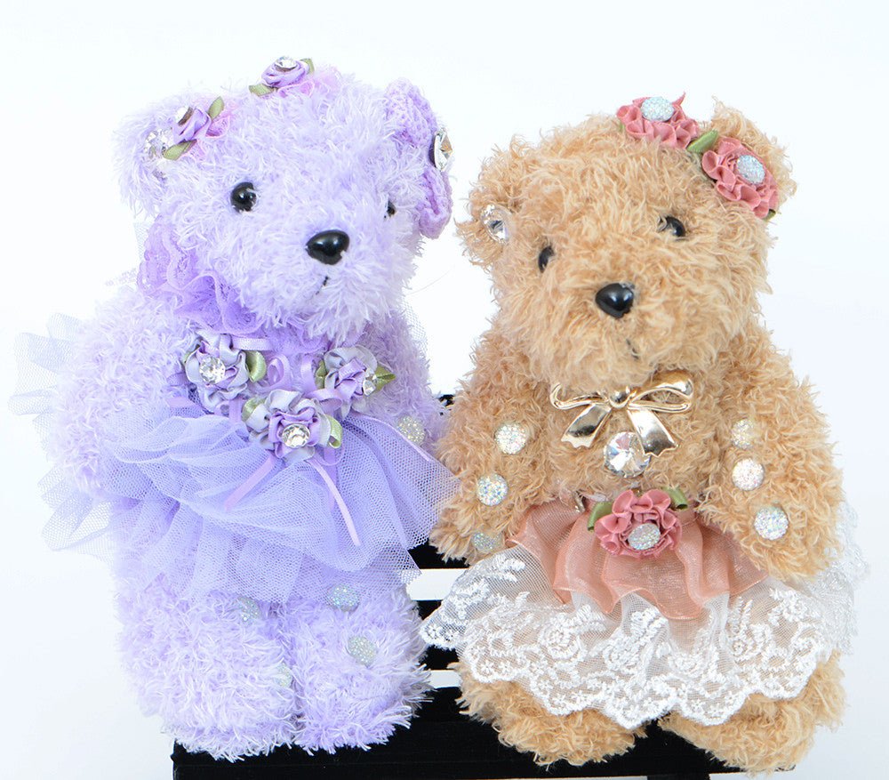 Purple Lavender & Diamond Rose Teddy Bear - TEM IMPORTS™