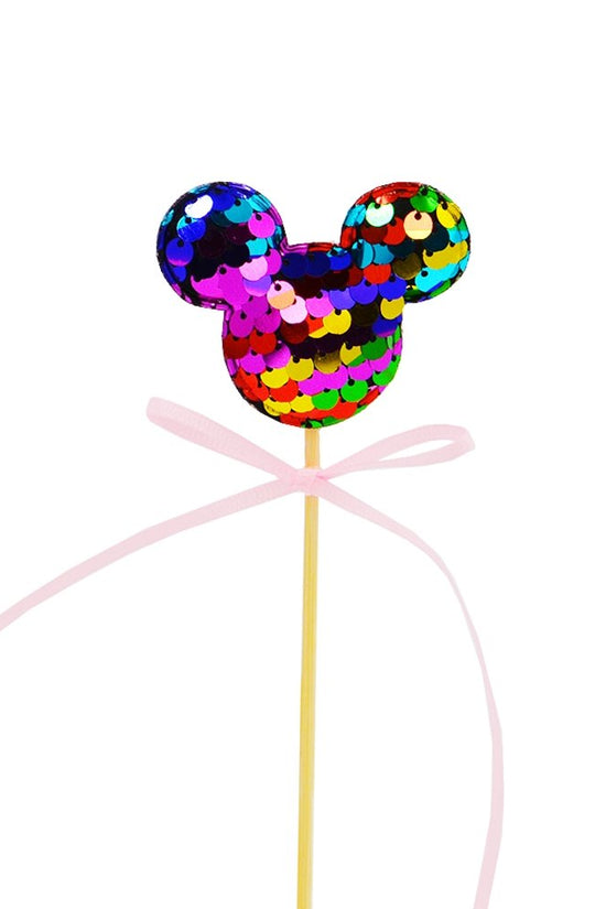 Rainbow Mickey Ear With Pink Bow Cake Topper - TEM IMPORTS™